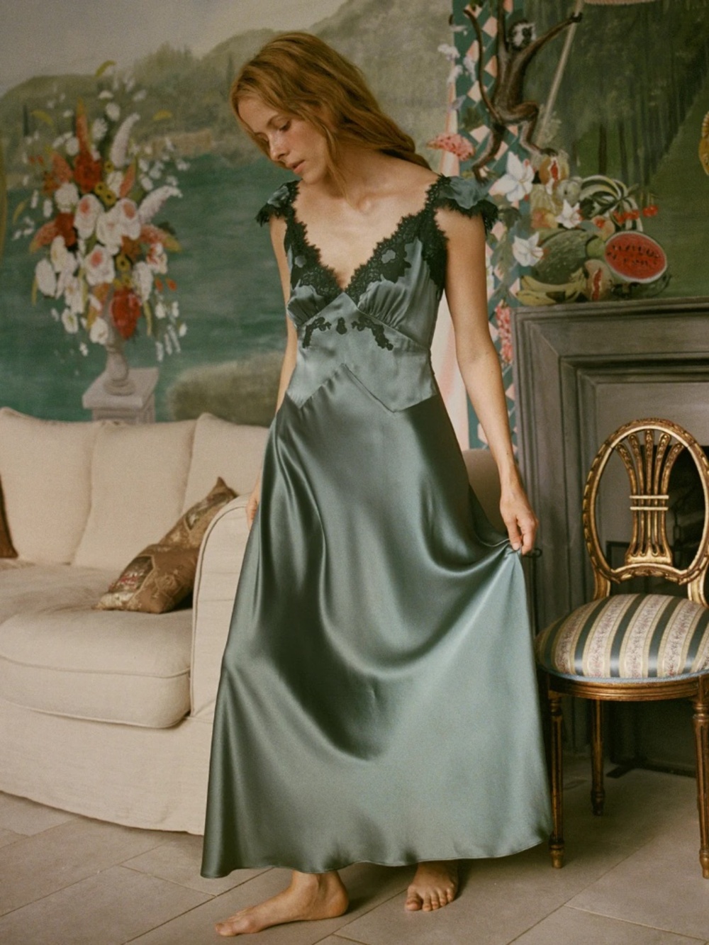 DÔEN Fiona Dress in Dulac Green